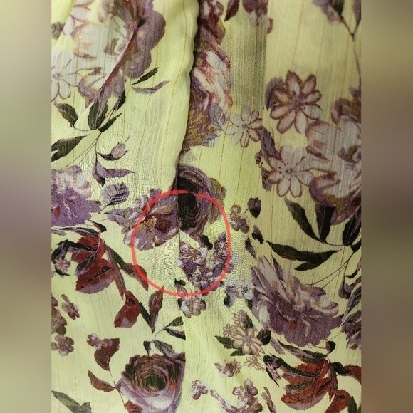 FOURTEENTH PLACE Ella Long Sleeve Chiffon Tiered Maxi dress in yellow bouquet XL - Picture 10 of 16